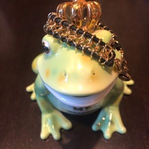 NWOT juicy black bracelet w/ brass chain & charm